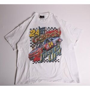 Vintage 2001 Jeff Gordon NASCAR T-Shirt Chase Authentics White Large Fired Up 24